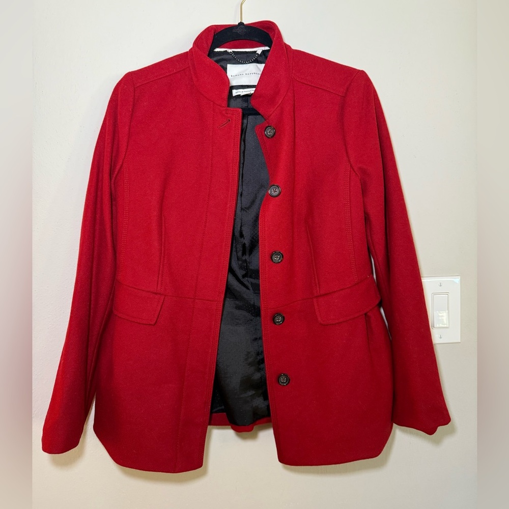 Banana Republic Red Pea Coat